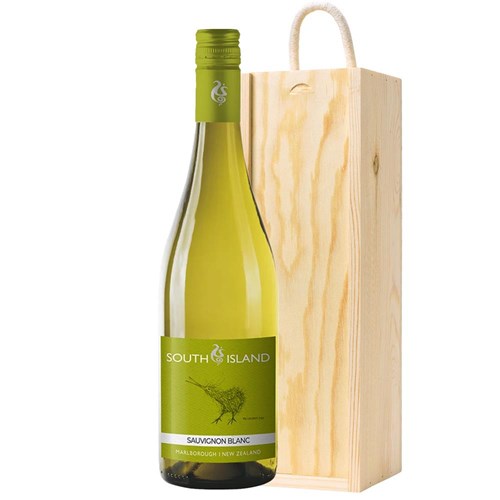 South Island Sauvignon Blanc 75cl White Wine In Pine Wooden Gift Box